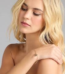 Windsor Trendy Love Lock Charm Paperclip Chain Bracelet