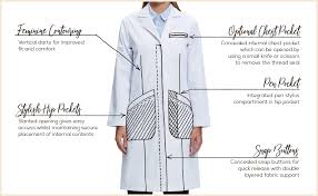 Dr James Womens Lab Coat Classic Fit Multiple Pockets White