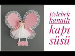 Keceden Kelebek Kanatli Prenses Kapi Susu Diy Felt Wings Youtube Kelebekler Feltro Kece