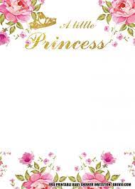 Free Floral Princess Baby Shower Get The Beautiful Invitation Card Baby Shower Princess Princess Baby Shower Invitation Free Printable Baby Shower Invitations
