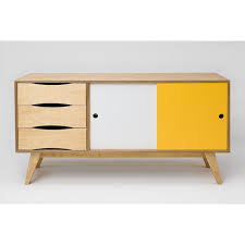 Sideboard Kommode Sosixties In Holz Gelb Weiss Fur Esszimmer Im Skandinavischen Design Sideboard Side Board Schubladen Design
