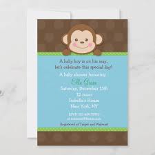 Monkey Baby Shower Invitations Boy Zazzle Com