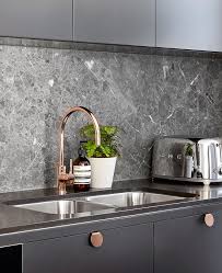 Grey And Rose Gold Kitchen Luxury Kitchen Design Kitchen Design Kitchen Marble