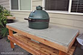 Diy Big Green Egg Table With Concrete Top Gray Table Home Big Green Egg Outdoor Kitchen Big Green Egg Grill Big Green Egg Table