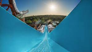 A Downward View From The Start Of Slush Gusher To The Water Park Below Blizzard Beach Disney Resort Hotels Disney World Resorts