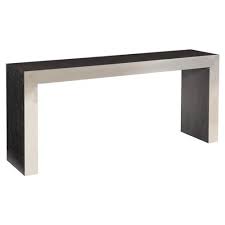 Dean Modern Masculine Silver Metal Brown Oak Wood Console Table Wood Console Table Wood Console Oak Wood