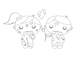 The sleeping beauty, merlin the magician, pocahontas, mulan, cars, the little mermaid, the famous mickey, aladdin, rapunzel, cinderella, winnie the pooh, jasmine, the lion king and many more are successfully known worldwide through animated film ! Printable Cute Zombie Couple Coloring Page