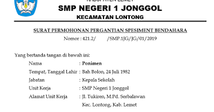 Berikut contoh surat tugas dan cara. Surat Permohonan Pergantian Spesiment Bendahara Sekolah Untuk Bank Operatorsekolahdbn Com Informasi Pendidikan Indonesia