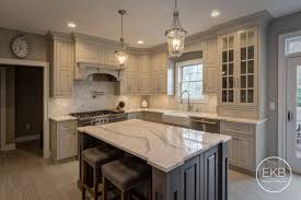 Shiloh Cabinets Poplar Cadet Island And Maple Repose Gray On The Perimeter Countertops Are Cambr Kitchen Remodel Kitchen Remodel Layout Kitchen Design