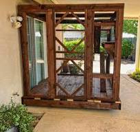 Rustic Outdoor Cat Enclosure with Window Access | The Pawtio
