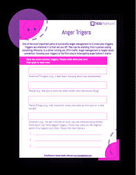 anger management worksheets