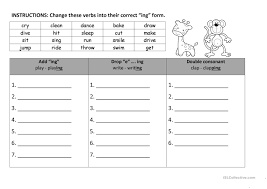 Bij ing regelt u zonder gedoe al uw dagelijkse bankzaken. Ing Verbs Classification Rules English Esl Worksheets For Distance Learning And Physical Classrooms