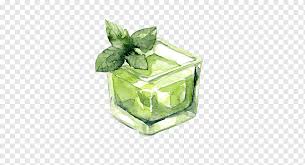 When the ice cube melts, will the water level have risen, fallen, or remained the same? Water Mint Menthol Ice Cube Drink Mint Sailor Painting Material Watercolor Painting Glass Herbaceous Plant Png Pngwing