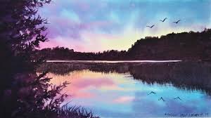 Easy Pond Sunset Using Only 3 Colors Real Time Watercolor Tutorial Youtube Watercolour Tutorials Watercolor Landscape Landscape