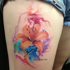 White petals have come to mean innocence and purity, while spotted pink blooms may signify sensuality; Flower Tattoos Watercolor Lily Tattoo On Higth 55 Awesome Lily Tattoo Designs Flowers Tn Leading Flowers Magazine Daily Beautiful Flowers For All Occasions