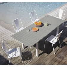 6 10 Seater Extending Garden Table In Imitation Wood Composite And Aluminium W 157 Escale Escale Maisons Garden Table Aluminum Table Outdoor Furniture Sets