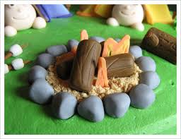 Amanda S Parties To Go Campfire Cake Campfire Cake Camping Birthday Cake Camping Cakes