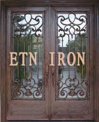 Portes D Entree En Fer Forge Personnalises Classique Etn Dsd 028 Dans Portes De Amelior Wrought Iron Entry Doors Wrought Iron Front Door Cheap Exterior Doors