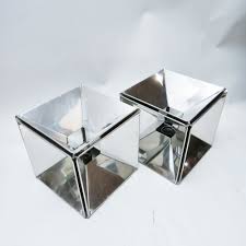 Pair Of Mirror Cube Lamps 1970s In 2020 Cube Lamps Lamp Mirror