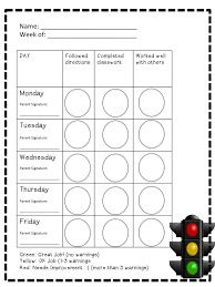 Red Light Green Light Yellow Light Behavior Chart Www