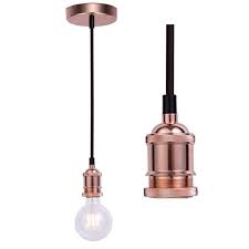 Ceiling rose fabric flex hanging pendant lamp holder light fitting lighting kit. Jing Vintage Pendant Light Fitting Industrial Rose Copper Ceiling Rose Braided Flex E27 Lamp Holder Suspended Ceiling Buy Online In Belarus At Belarus Desertcart Com Productid 81717662