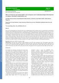 Pdf Effects Of Seed Size And Sowing Depth In The Emergence And Morphophysiological Development Of Soybean Cultivated In Sandy Texture Soil
