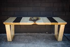 Free Shipping Modern Poplar Coffee Table With Charred Etsy Coffee Table Wood Furniture Design Modern Coffee Tables