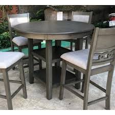 From its blend of finishes to its streamlined styling, the crown mark blake round 5 piece dining table set is the epitome of crisp and modern design. Crown Mark Dining Tables Cally 2716gy T 42 Counter Height Dining Table Round From Eddins Furniture