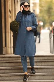 Neva Style Dugmeli Indigo Mavisi Tesettur Fitilli Kadife Kap 9065im Tesetturisland Com Moda Stilleri Indigo Kadife