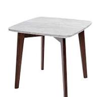 Laura 43" Rectangular Italian Carrara White Marble Coffee Table with Shelf