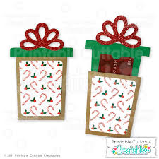 Download Christmas Present Gift Card Holder Svg File For Silhouette Cricut