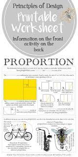 This Principle Of Design Worksheet Covers Proportion It Includes Examples Of The Rule Of Thirds Gold Principles Of Design Principals Of Design Proportion Art