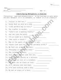 Identifying Similes Metaphors Esl Worksheet By Jridder