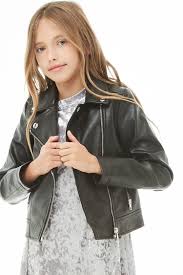 Girls Faux Leather Moto Jacket Kids Leather Jacket Girl Kids Leather Jackets Faux Leather Moto Jacket