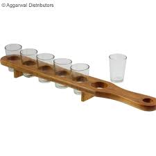 1/2 thickness > wooden bottle and 6 shot glasses holder is made of oak and tung oiled. Wooden Shot Glass Holder 6 Imported Horeca247