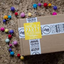 Birthday Gifts To Send In The Mail Party In A Box Care Package Happy Mail To Send To Friends Happy Party Party In A Box Birthday Packages