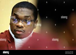 Shooting suspect Michael Boatwright looks back at the courtroom gallery  from the defense table before the start of day two of closing arguments in  the XXXTentacion murder trial at the Broward County