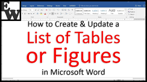 How To Create And Update A List Of Tables Or Figures In Microsoft Word Video In 2020 Words Microsoft Word Microsoft