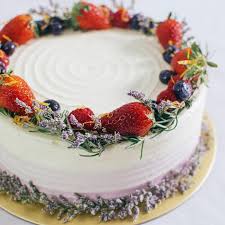 Pastel Purple Ombre With Caspier And Mixed Berries Fresh Fruit Cake Tea Cakes How To Make Cake