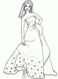Wedding dress coloring pages 2019 educative printable pretty. Barbie Gown Coloring Pages Novocom Top