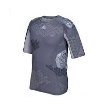 Adidas Techfit Ironskin Mens 5 Pad Short Sleeve Football Shirt Onix