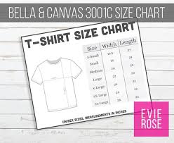 shirt size chart graphic for your etsy shop bella canvas size chart for etsy shops