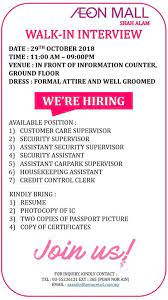 Johor ptp johor from tf engineering. Attention To Job Seekers We Re On Aeon Mall Shah Alam Facebook