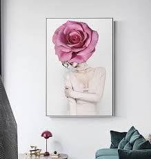 We may earn commission on some of the items you choose to buy. Modern Woman Pink Flower Wall Art Print On Canvas No Mn F000 Belladonna Home Decor Online Store Powered By Storenvy