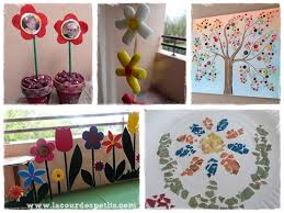 Summer design featuring teardrop shapes. 60 Bricolages De Printemps En Fleurs Et En Couleurs La Cour Des Petits