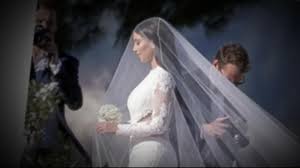 Wedding dress by inbal dror. How Kim Kardashian S Weddings To Kanye West And Kris Humphries Compare Abc News