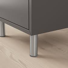 The white backsplash uses subway tiles that cover almost the entire middle portion of the wall. Eket Dark Grey Light Grey Cabinet Combination With Legs Ikea