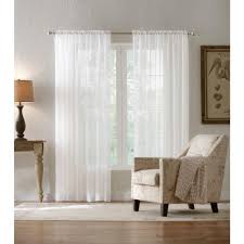 Home Decorators Collection Semi Sheer Window Panel In White 50 In W X 84 In L 1623973 The Home Depot