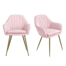Paloma accent chair grey velvet Set Of 2 Pink Velvet Dining Tub Chairs With Gold Legs Logan Furniture123