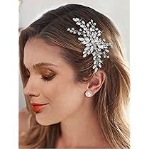 Amazon.com : Catery Crystal Bride Wedding Hair Comb Silver Side Combs  Bridal Hair Piece Clips Headpiece Hair Accessories for Women and Girls :  Beauty & Personal Care